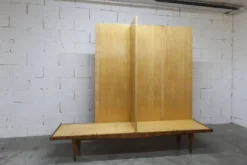 Armoire 1960 scandinave bois blond vernis atypique 4 portes 3