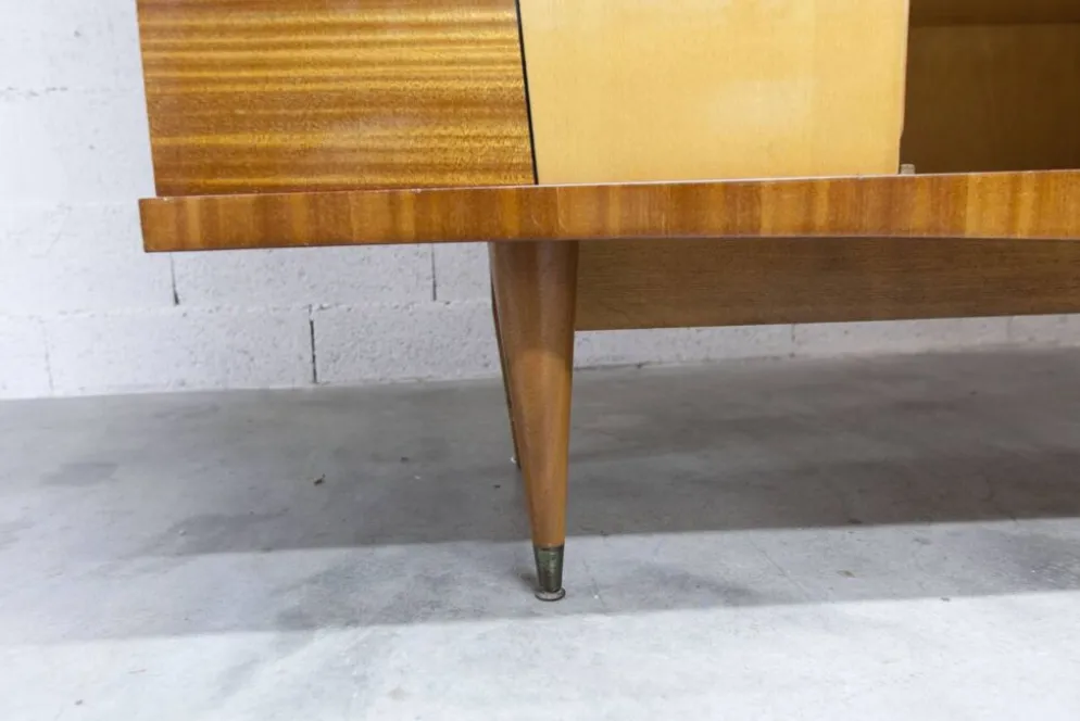 Armoire 1960 scandinave bois blond vernis atypique 4 portes 3