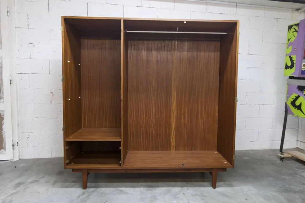 Armoire scandinave en teck par Eric Grinwis Holland 3 portes 2 tiroirs 1960