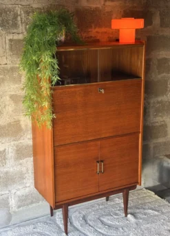 Armoire secrétaire vintage scandinave en teck, 1960
