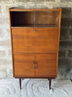 Armoire secrétaire vintage scandinave en teck, 1960
