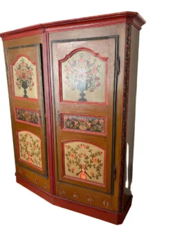 Armoire suisse ancienne peinte à la main – art populaire alpin – datée 1781