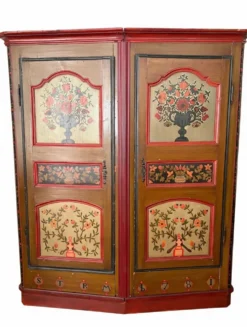 Armoire suisse ancienne peinte à la main – art populaire alpin – datée 1781