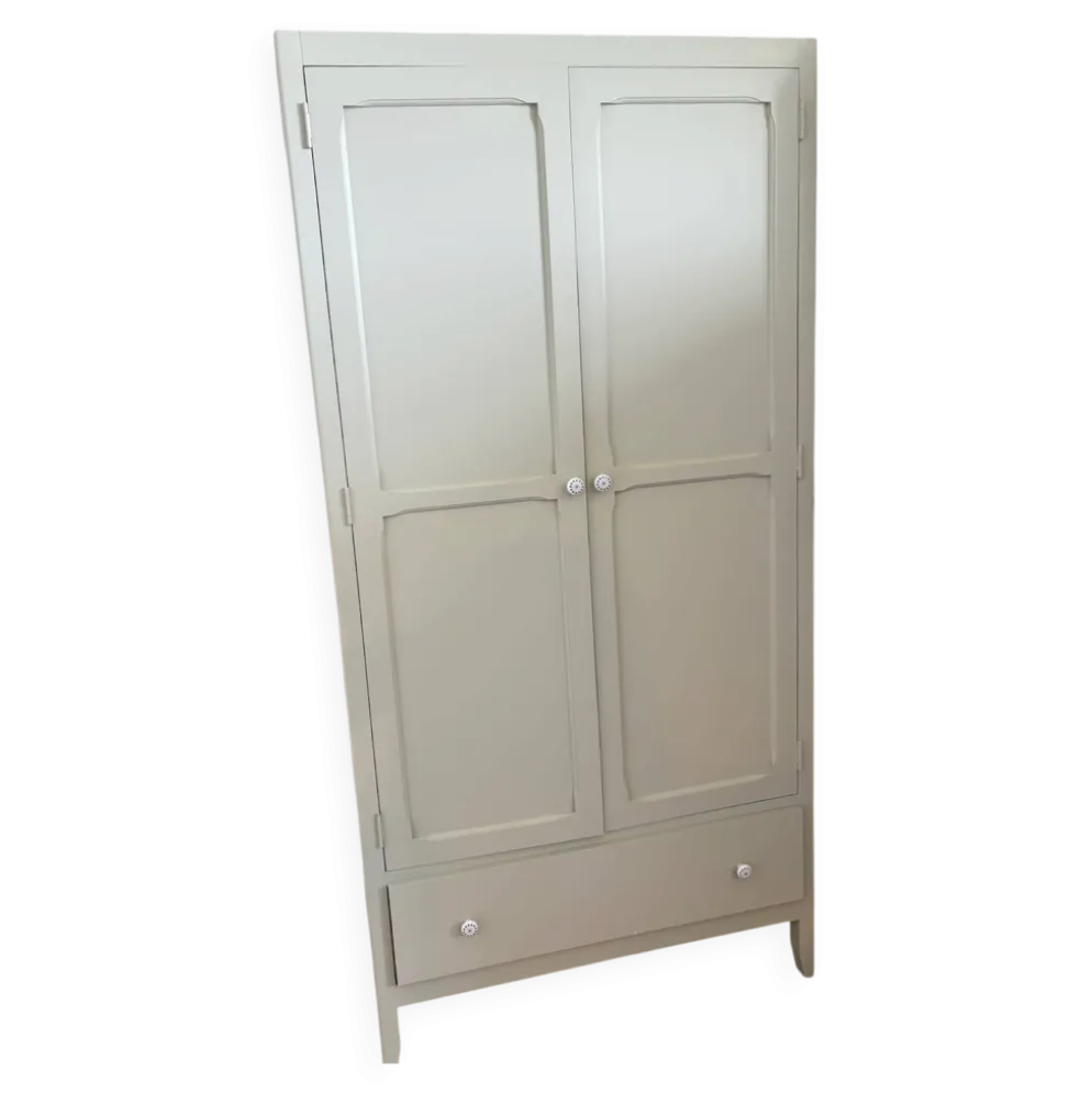 Armoire étagères et penderie vert amande