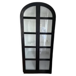 Armoire, vaisselier en bois tressé noir