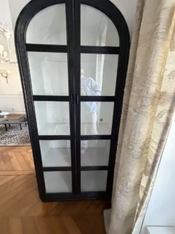 Armoire, vaisselier en bois tressé noir