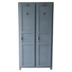 Armoire vestiaire en bois gris Vintage années 1914