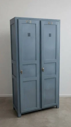 Armoire vestiaire en bois gris Vintage années 1914