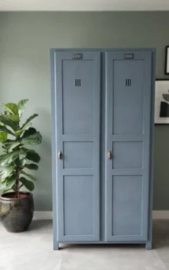 Armoire vestiaire en bois gris Vintage années 1914