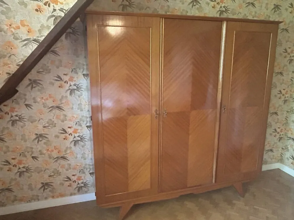 Armoire vintage acajou 3 portes