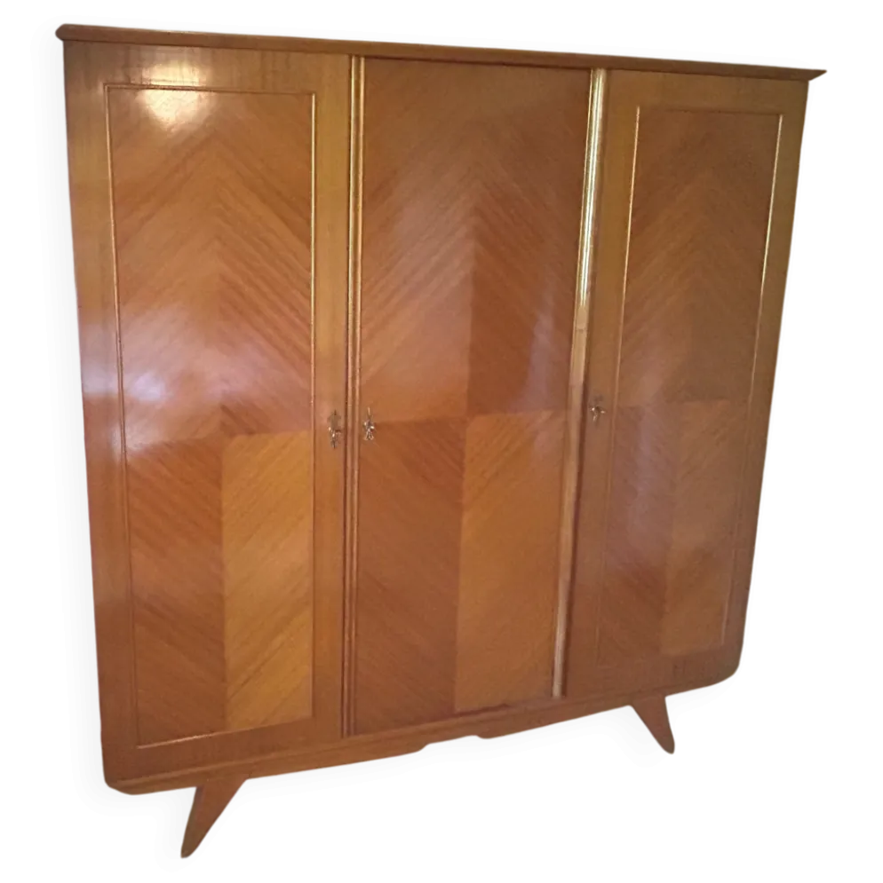 Armoire vintage acajou 3 portes