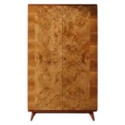 Armoire vintage du milieu du siècle, placage en bois de noyer, Tchécoslovaquie, 176 × 116 × 58 cm