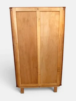 Armoire vintage à pieds compas en placage de chêne – Années 50
