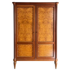 Armoire vintage style Louis XVI en loupe d’orme – 2 portes