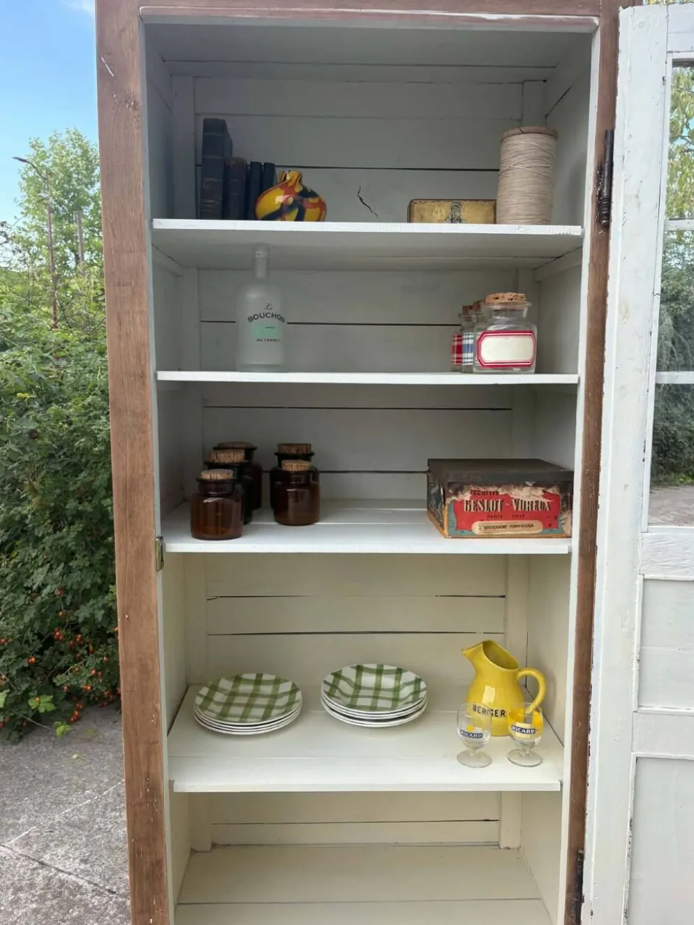 Armoire / vitrine ancienne en bois massif