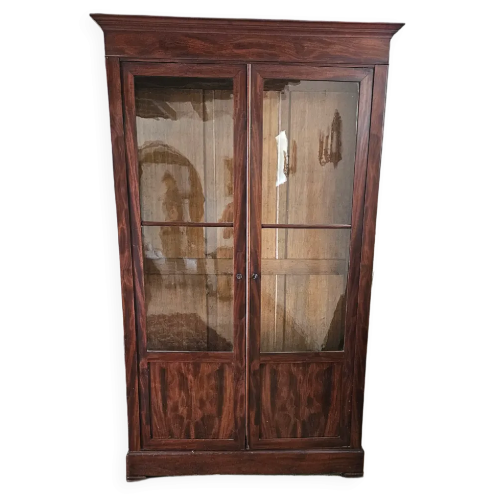 Armoire vitrine en acajou 19eme