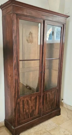Armoire vitrine en acajou 19eme