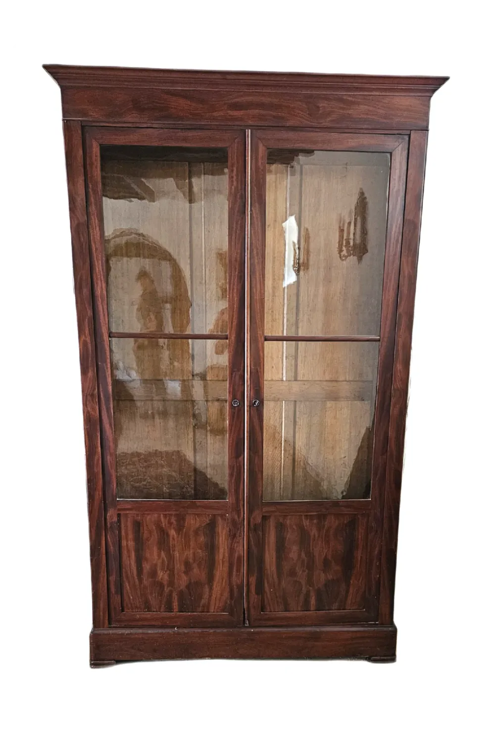 Armoire vitrine en acajou 19eme