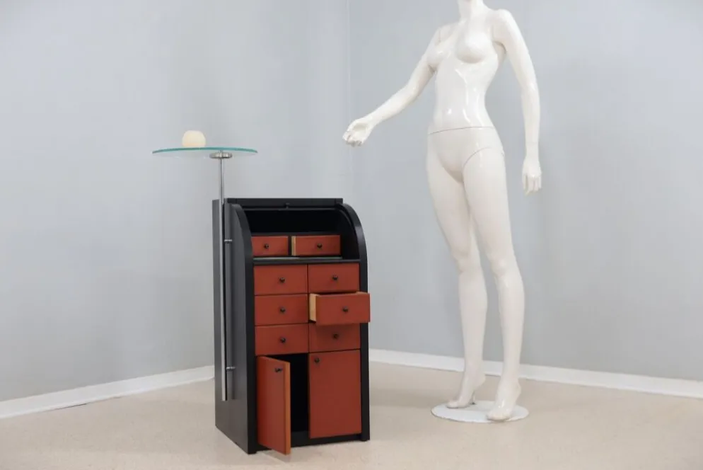 Armoire à volets roulants vintage Giorgetti années 1980