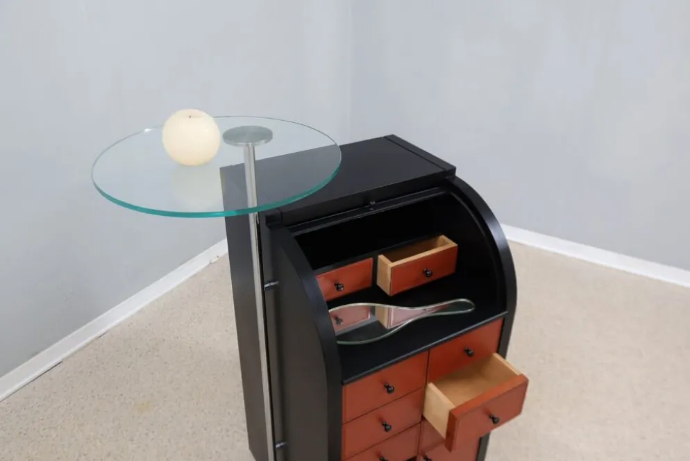 Armoire à volets roulants vintage Giorgetti années 1980