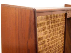 Arne Wahl Iversen Miroir Mural & Cabinet Étagère, Teck & Cane pour Brenderup Danemark