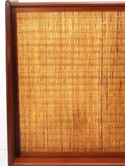 Arne Wahl Iversen Miroir Mural & Cabinet Étagère, Teck & Cane pour Brenderup Danemark