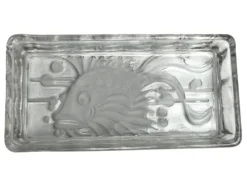 Art déco, plateau serviteur ramequins verre poisson crustacé vers 1940