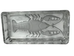 Art déco, plateau serviteur ramequins verre poisson crustacé vers 1940