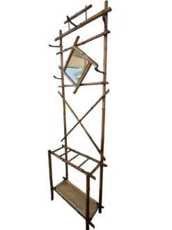 Art déco, vestiaire porte manteaux bambou miroir losange vers 1930