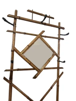 Art déco, vestiaire porte manteaux bambou miroir losange vers 1930