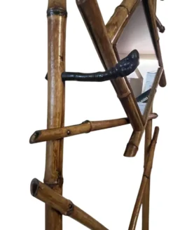 Art déco, vestiaire porte manteaux bambou miroir losange vers 1930