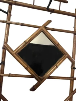 Art déco, vestiaire porte manteaux bambou miroir losange vers 1930