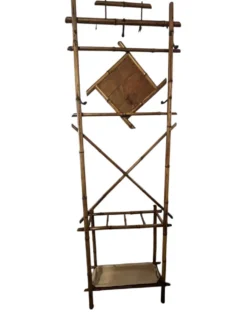 Art déco, vestiaire porte manteaux bambou miroir losange vers 1930
