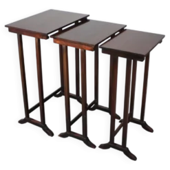 Art Deco Nesting Tables in Mahogany Veneer, 1930's, Czechoslovakia