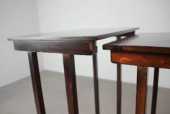 Art Deco Nesting Tables in Mahogany Veneer, 1930's, Czechoslovakia
