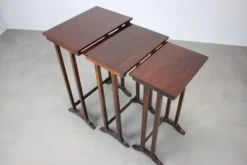 Art Deco Nesting Tables in Mahogany Veneer, 1930's, Czechoslovakia