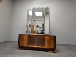 Art Deco Vanity Cabinet Attributed to Jindřich Halabala, Czechoslovakia, 19