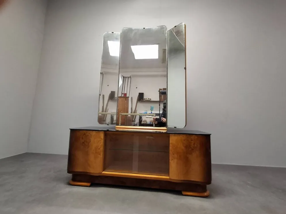 Art Deco Vanity Cabinet Attributed to Jindřich Halabala, Czechoslovakia, 19