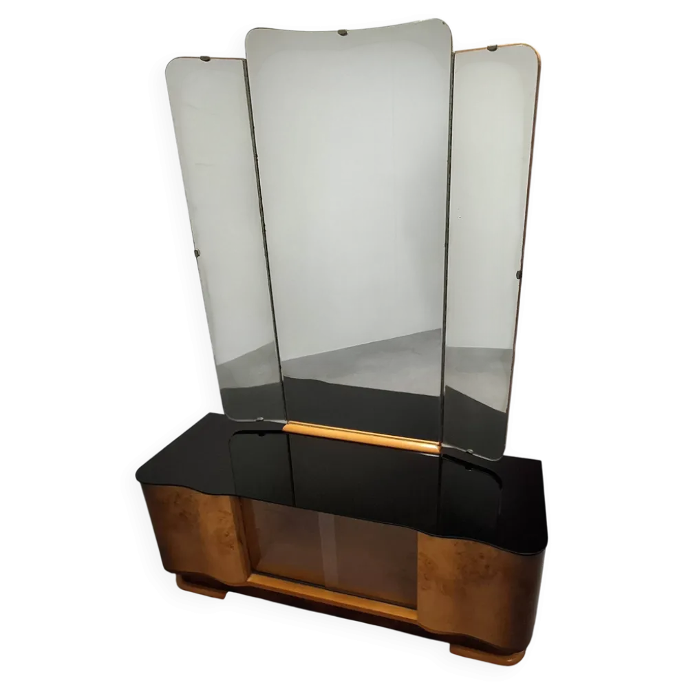 Art Deco Vanity Cabinet Attributed to Jindřich Halabala, Czechoslovakia, 19