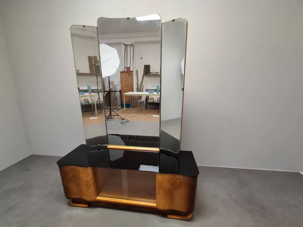Art Deco Vanity Cabinet Attributed to Jindřich Halabala, Czechoslovakia, 19