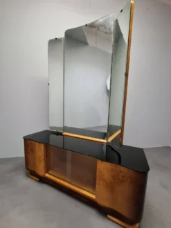 Art Deco Vanity Cabinet Attributed to Jindřich Halabala, Czechoslovakia, 19