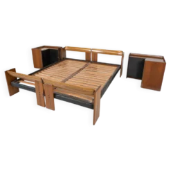 Artona Bed by Afra and Tobia Scarpa for Maxalto, with Matching Nightstands, Italy, 1970s