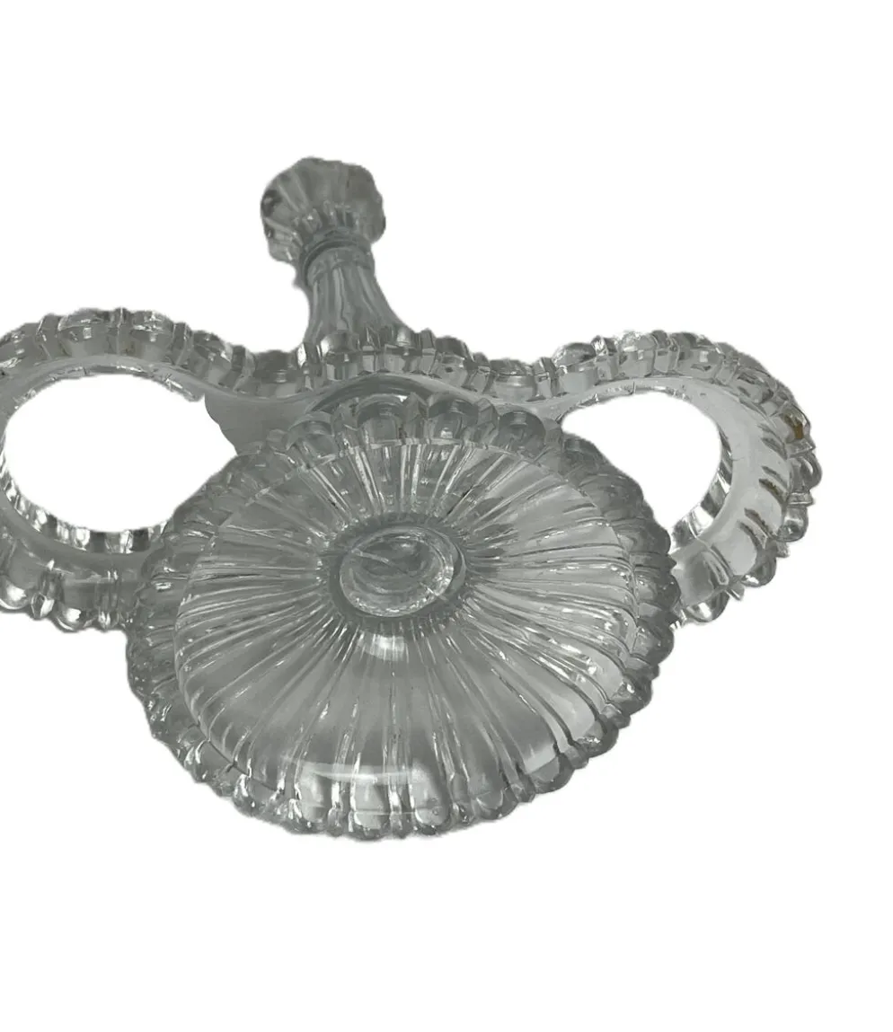 Arts de la table, deux serviteurs de table verre moulé début XXème