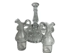 Arts de la table, deux serviteurs de table verre moulé début XXème