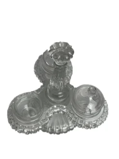 Arts de la table, deux serviteurs de table verre moulé début XXème