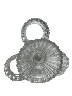 Arts de la table, deux serviteurs de table verre moulé début XXème