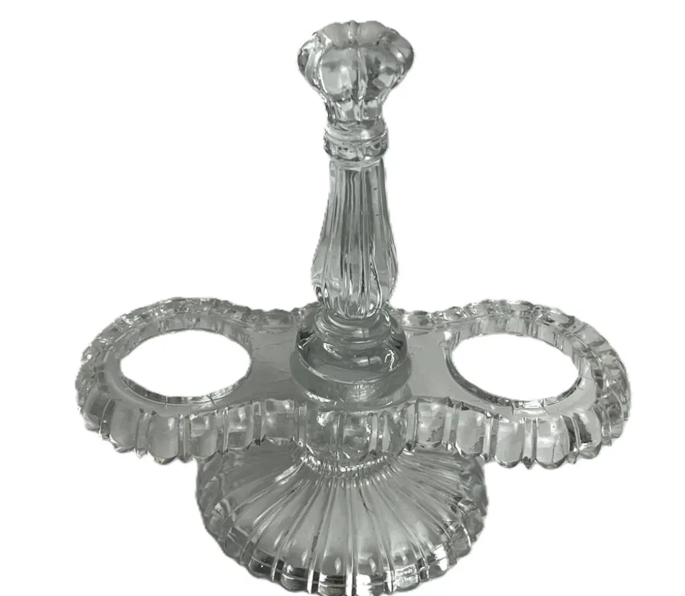 Arts de la table, deux serviteurs de table verre moulé début XXème