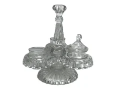 Arts de la table, deux serviteurs de table verre moulé début XXème