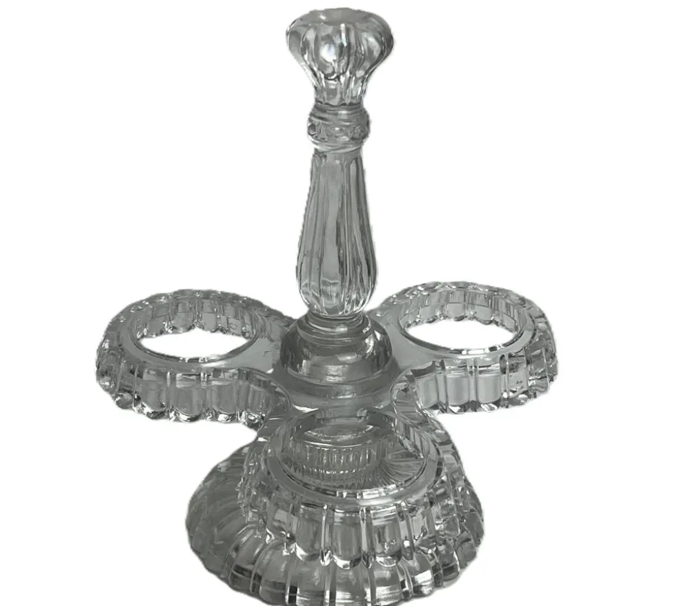 Arts de la table, deux serviteurs de table verre moulé début XXème