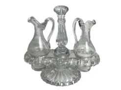 Arts de la table, deux serviteurs de table verre moulé début XXème
